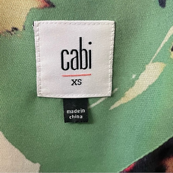 Cabi Tank Top Spaghetti Straps Green w/ Dark Red, Yellow, Navy Women’s Size XS - Picture 7 of 10